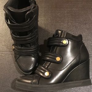 Black Wedge Sneaker. Worn Once